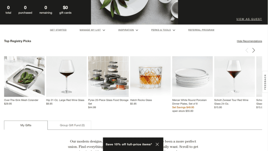How to Sign Up for Your Crate & Barrel Wedding Registry crate & barrell wedding registry